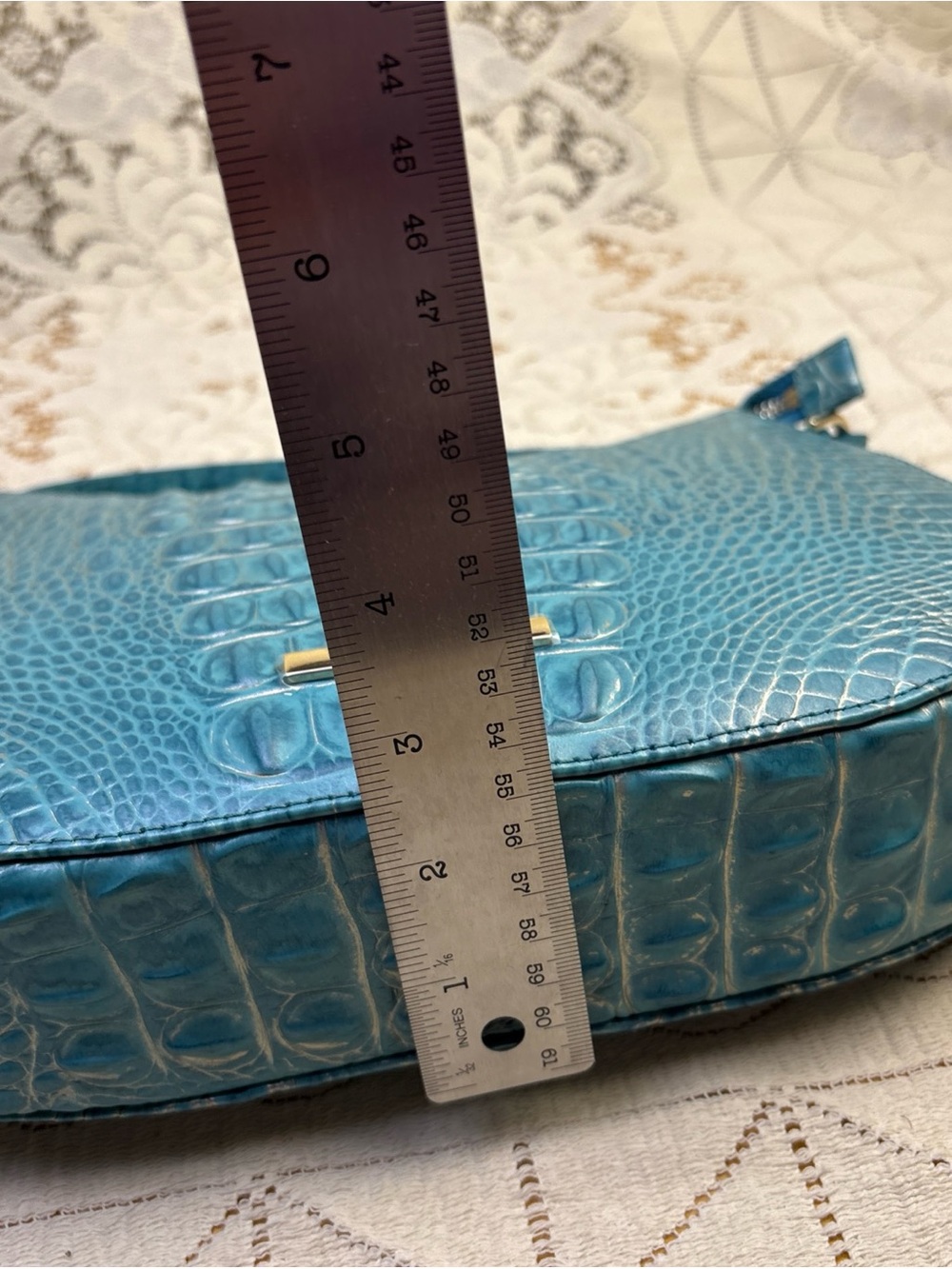 Brahmin Shayna Mermaid Green Melbourne Croc Embossed Leather - Picture 15 of 15